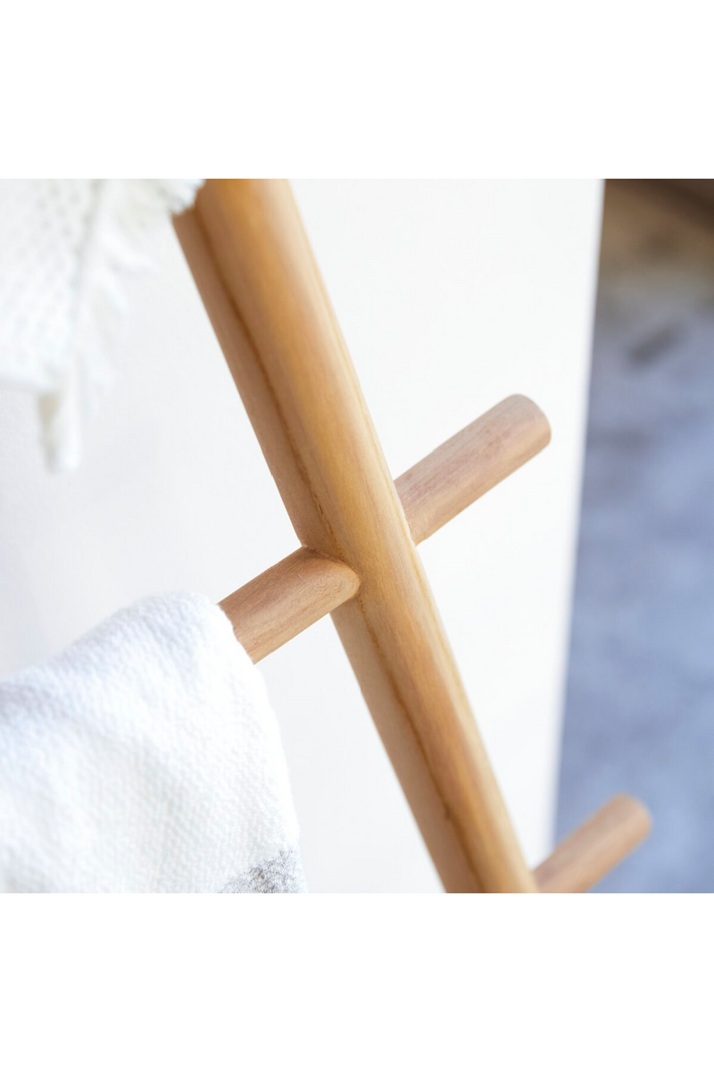Asymmetrical Solid Teak Towel Rack | Tikamoon Carla | Woodfurniture.com