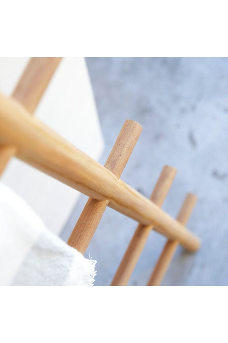 Asymmetrical Solid Teak Towel Rack | Tikamoon Carla | Woodfurniture.com