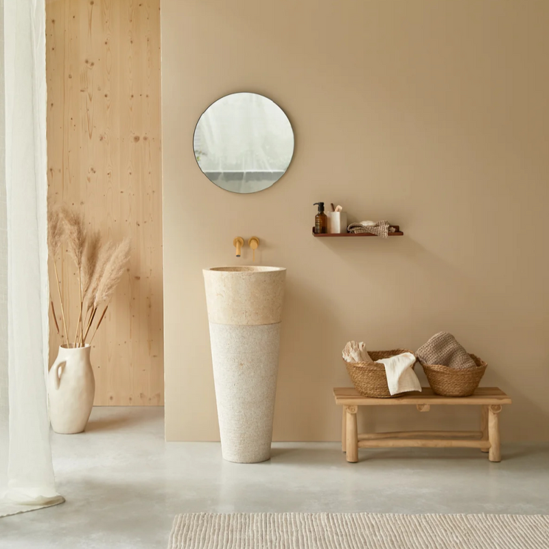 Cream Marble Conical Sink | Tikamoon Koni | Woodfurniture.com