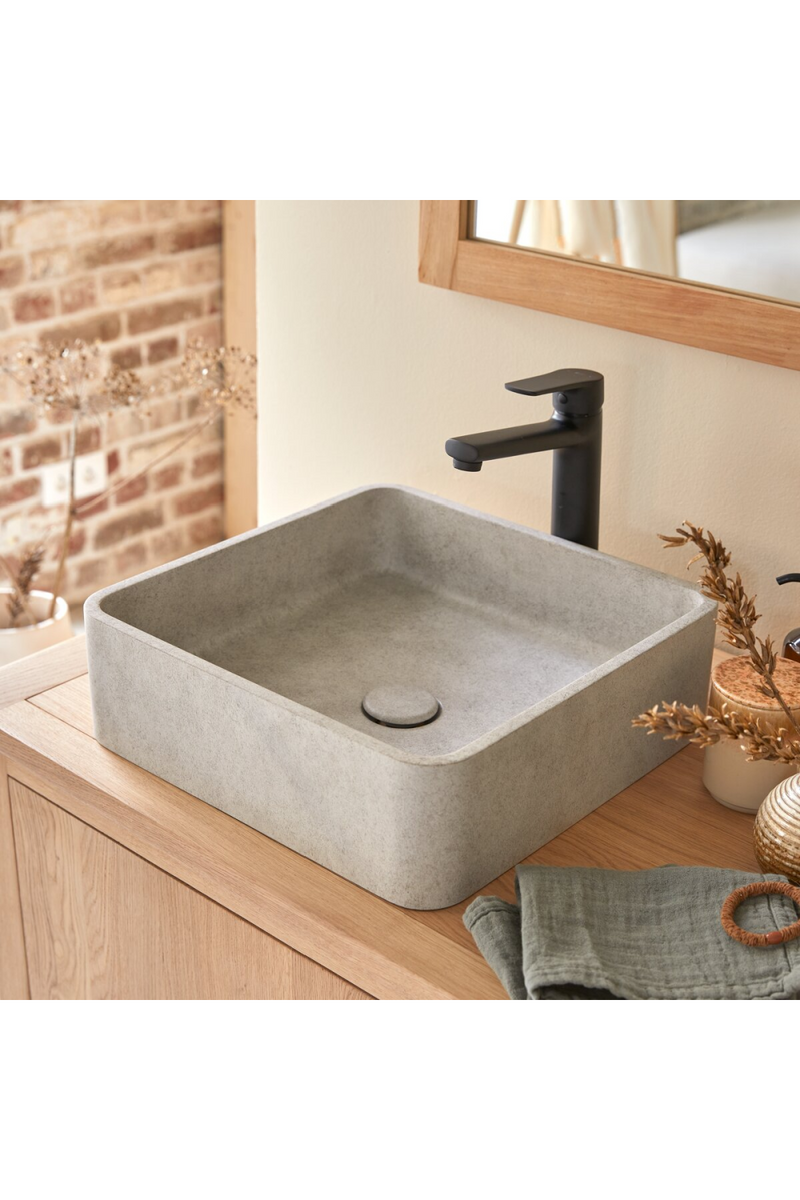Square Industrial-Style Bathroom Sink | Tikamoon Thaïs | Woodfurniture.com