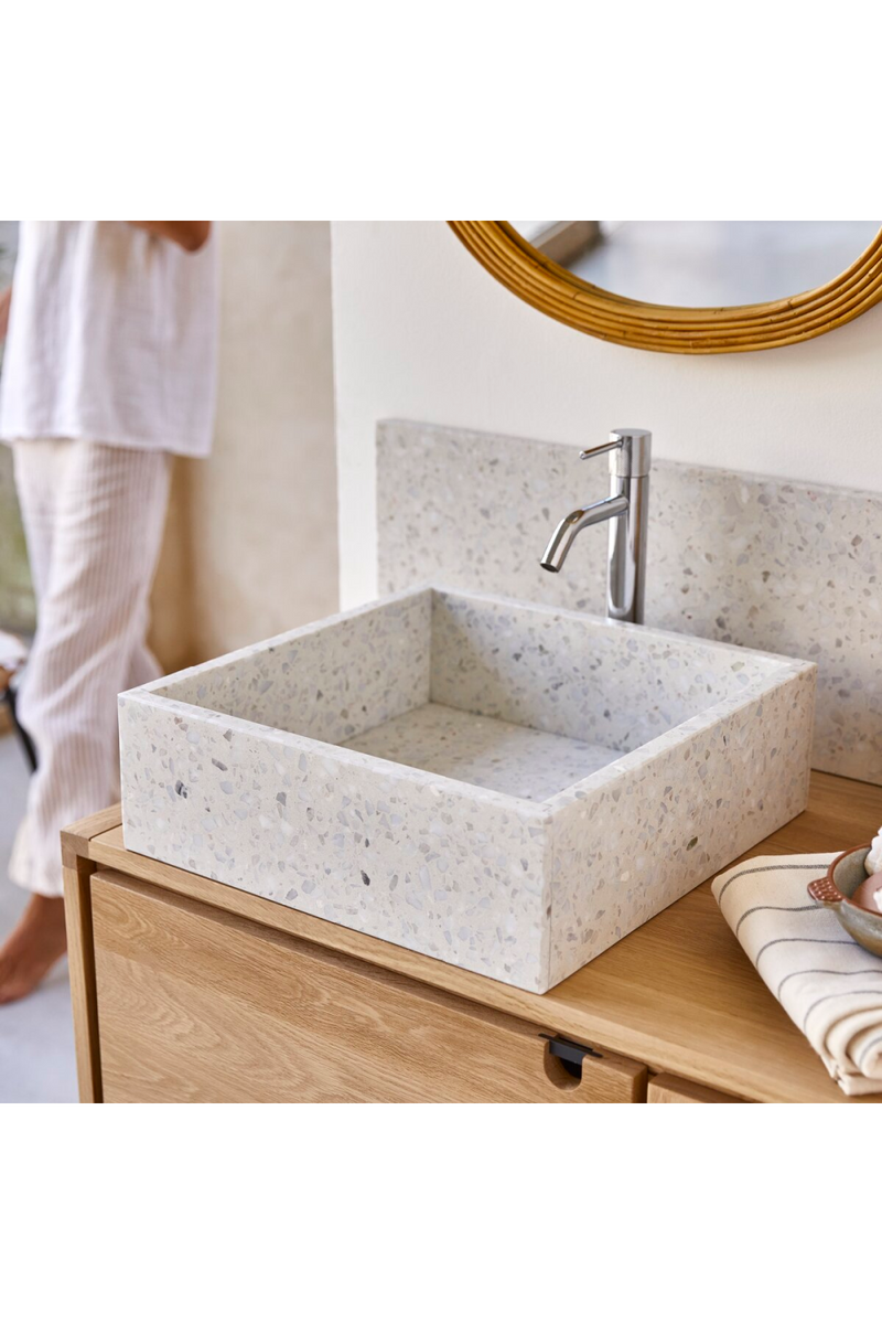 Square Premium Terrazzo Washbasin | Tikamoon Made | Oroa.com