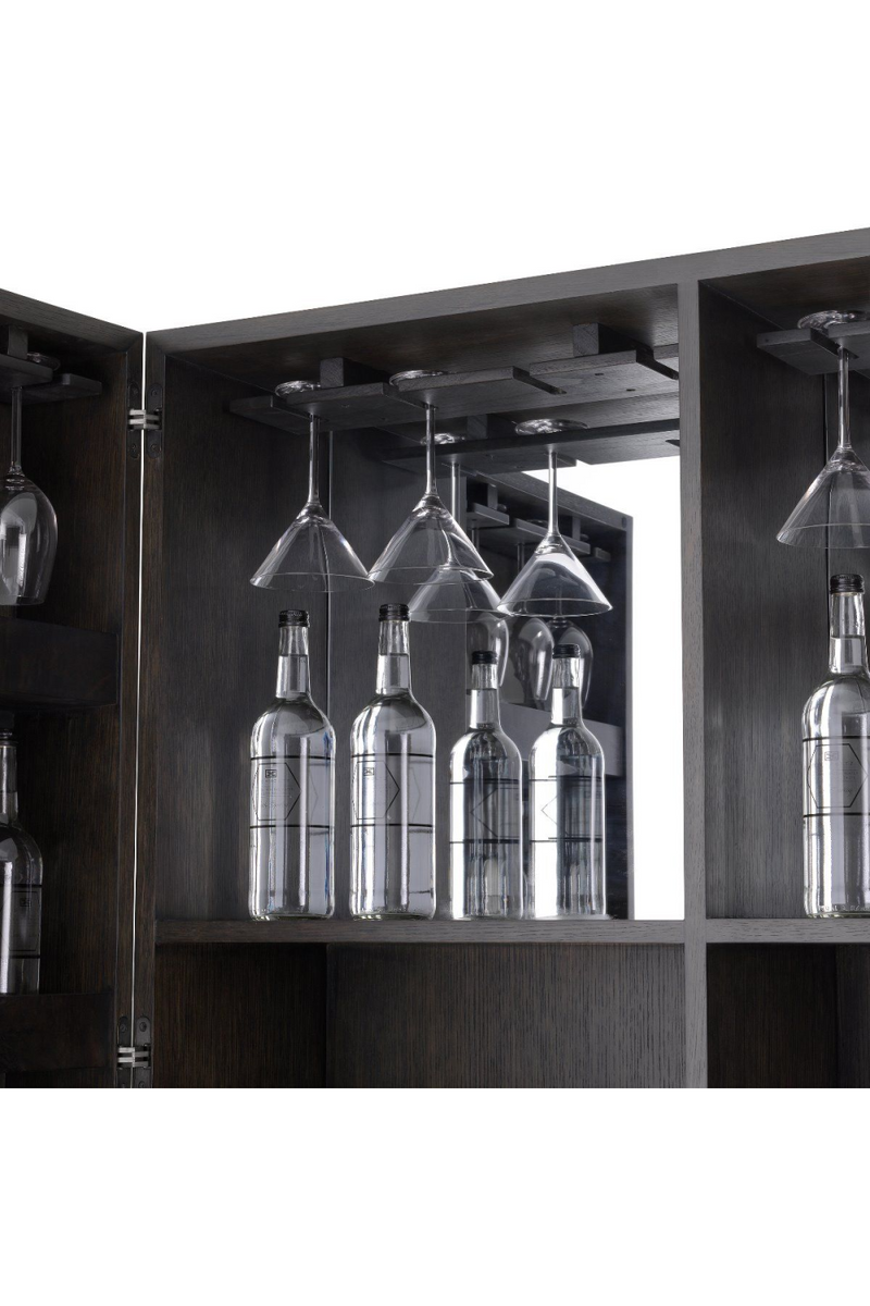 Mocha Straight Oak Veneer Wine Cabinet | Eichholtz Harrison | Woodfurniture.com