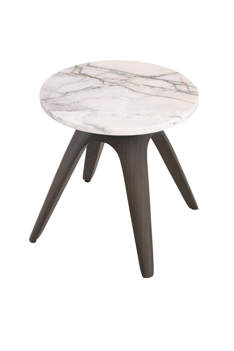 Tapered Legs Round Marble Side Table | Eichholtz Borre | Woodfurniture.com