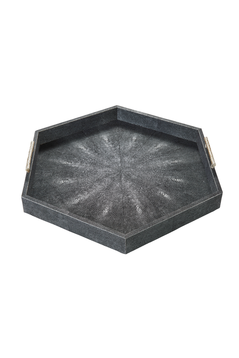 Gray Shagreen Hexagonal Tray | Andrew Martin Cosima | Woodfurniture,.com