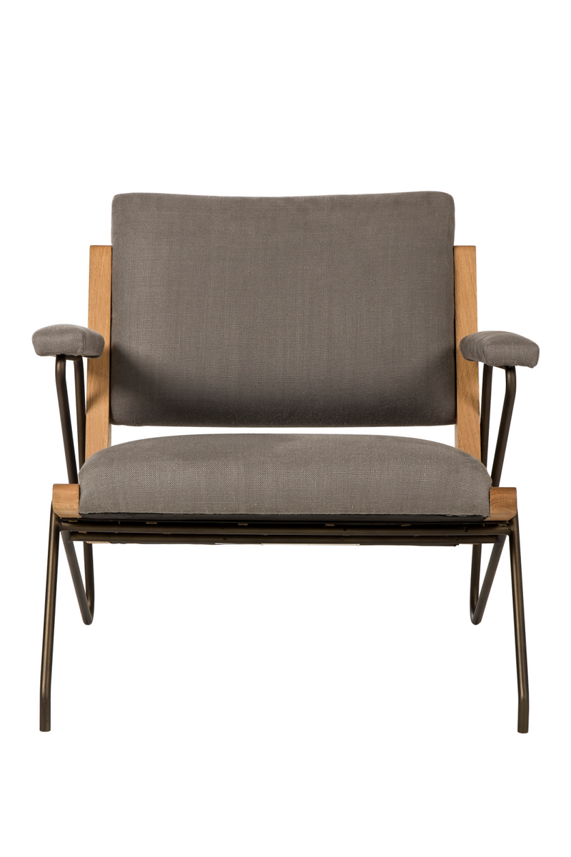 Oak Framed Gray Lounge Chair | Andrew Martin Marianne | Woodfurniture.com