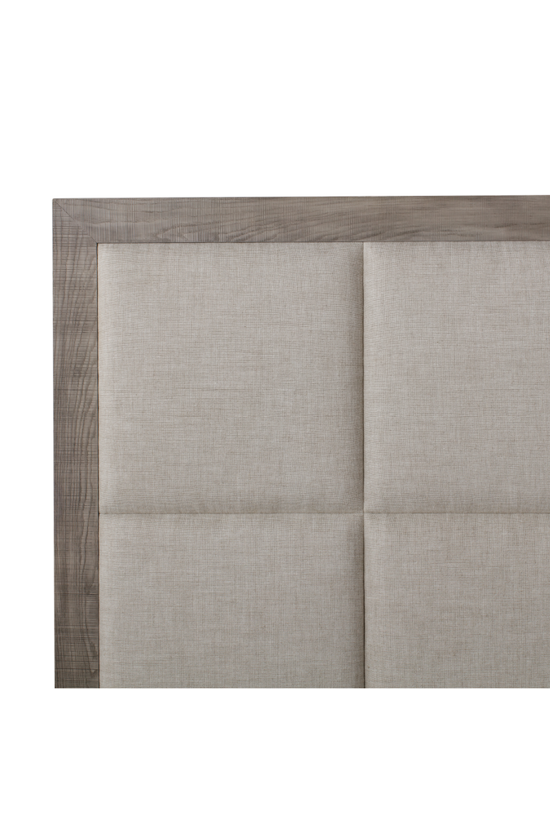 Gray Textured Linen Queen Bed | Andrew Martin Raffles | Woodfurniture.com