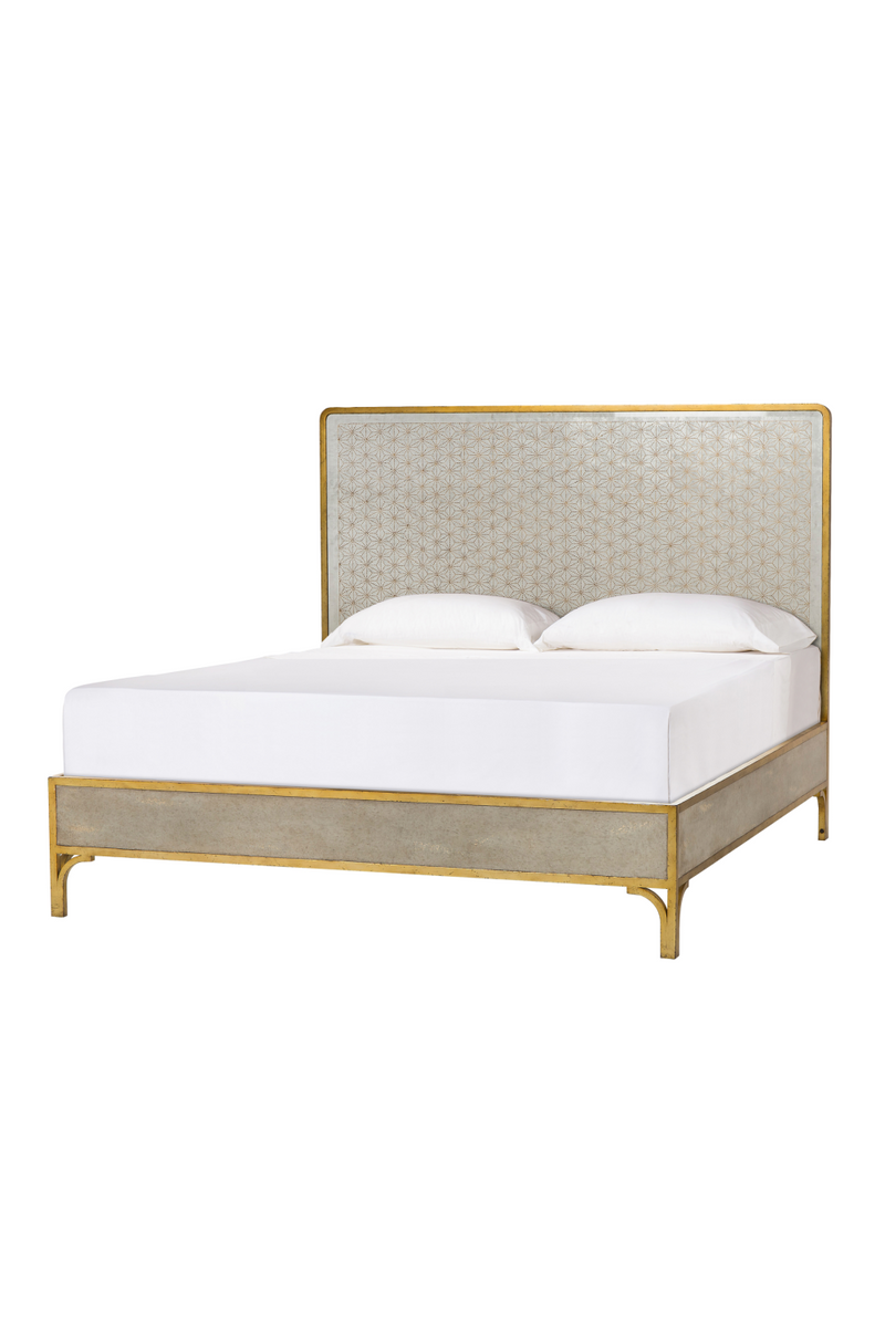 Brass Wood Framed Mirror Queen Size Bed | Andrew Martin Gilded Star  | Woodfurniture.com