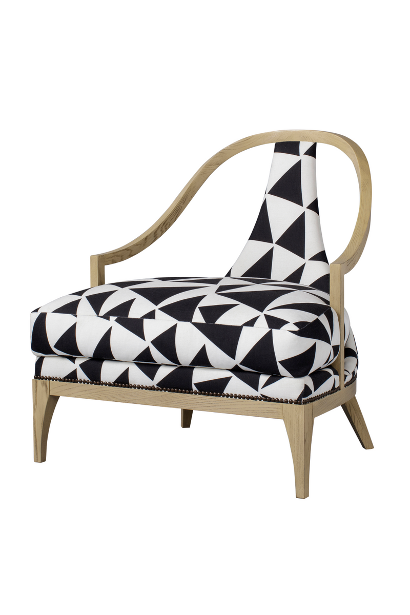 Triangle Pattern Upholstery Fluted Back Chair  | Woodfurniture.com