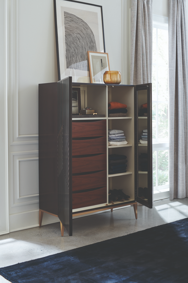 Dark Brown Graphic Cabinet | Caracole Out of Line | Woodfurniture.com