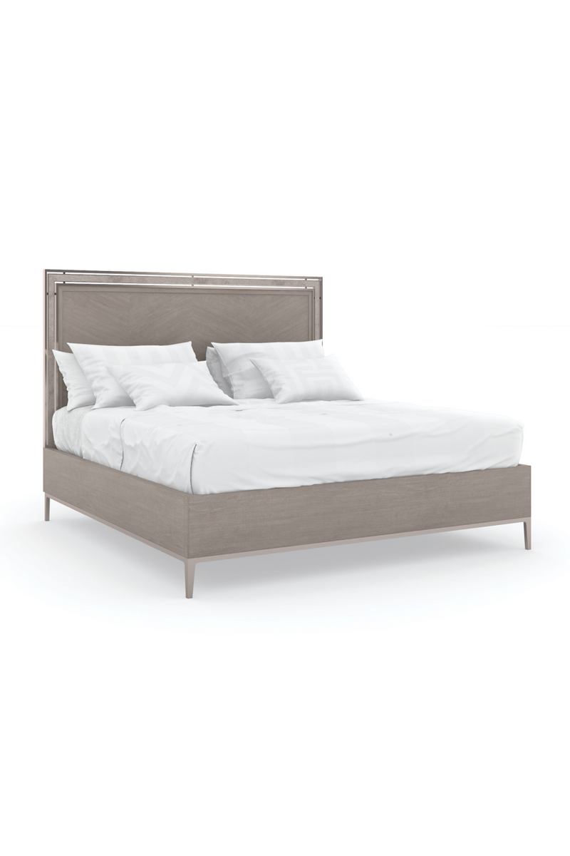 Herringbone Pattern California King Bed | Caracole Serenity | Woodfurniture.com