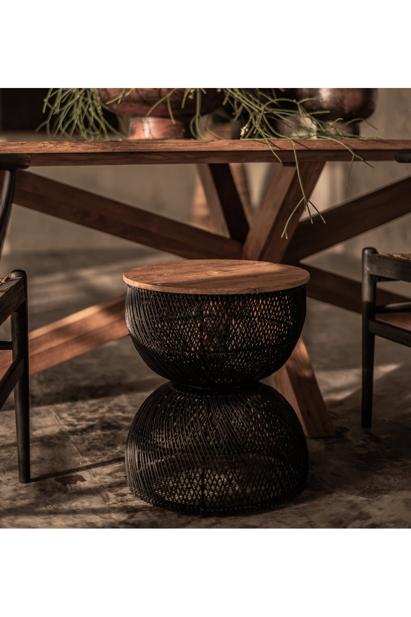 Hourglass Rattan Side Table | dBodhi Wave | Wood Furniture
