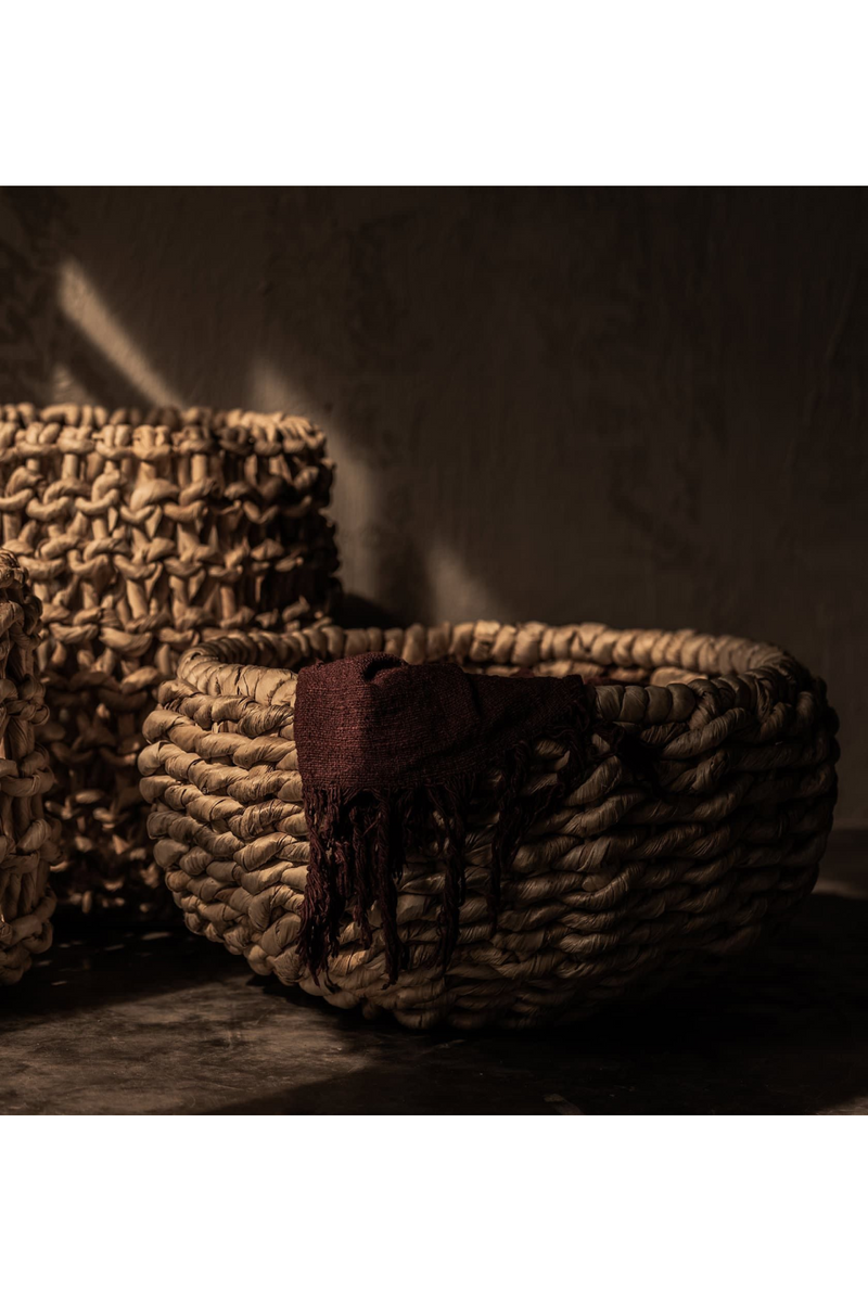 Round Pure Abaca Low Basket | dBodhi Kelud | Woodfurniture.com