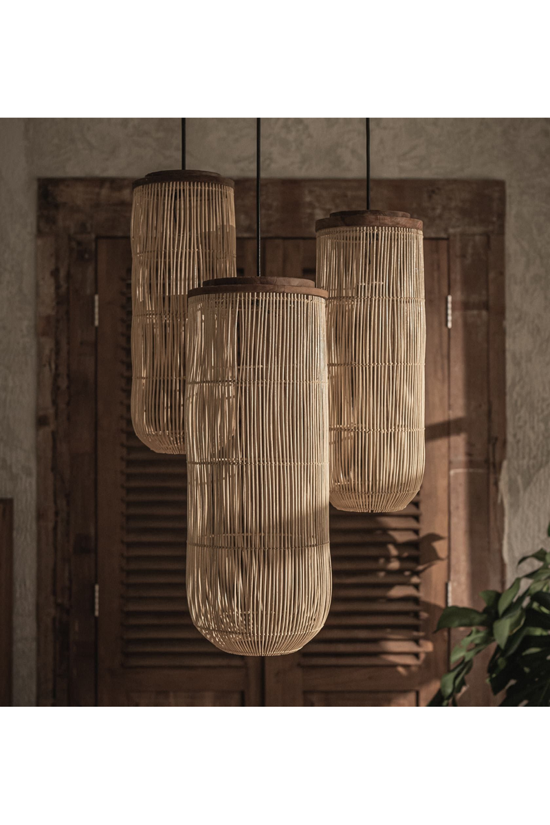 Natural Cylindrical Rattan Hanging Lamp | dBodhi Tub | Woodfurniture.com