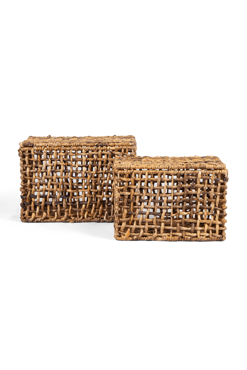 Rectangular Lidded Abaca Basket Set (2) | dBodhi Rinjani | Wood Furniture