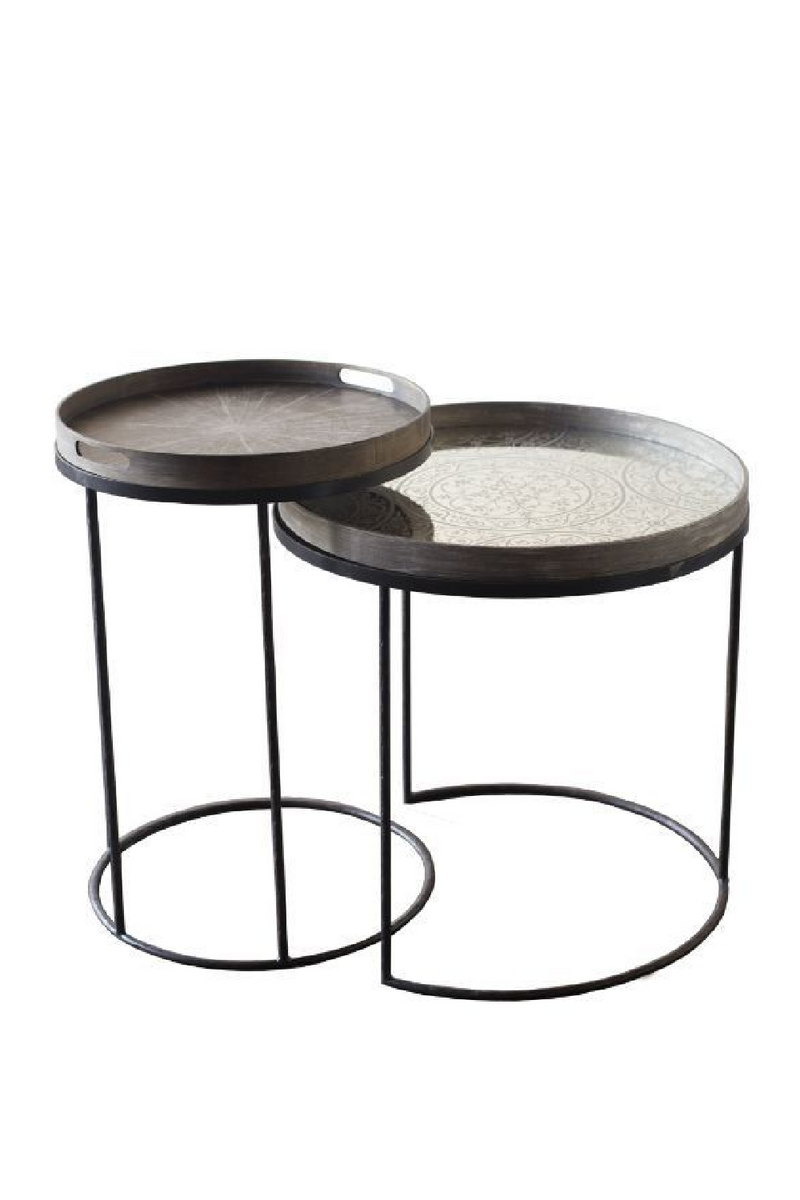 Round Tray Side Table Set (2) | Ethnicraft | Wood Furniture