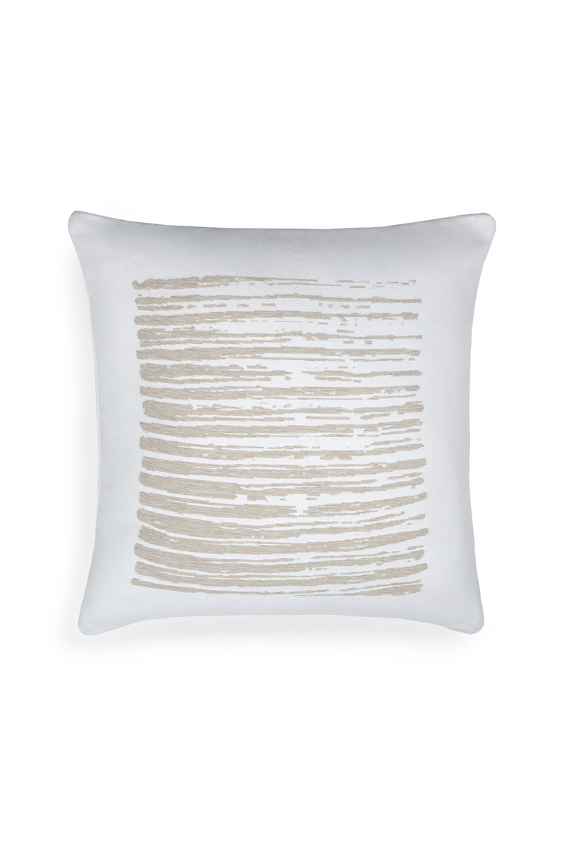 White Patterned Outdoor Cushions (2) | Ethnicraft Linear | WoodFurniture.com