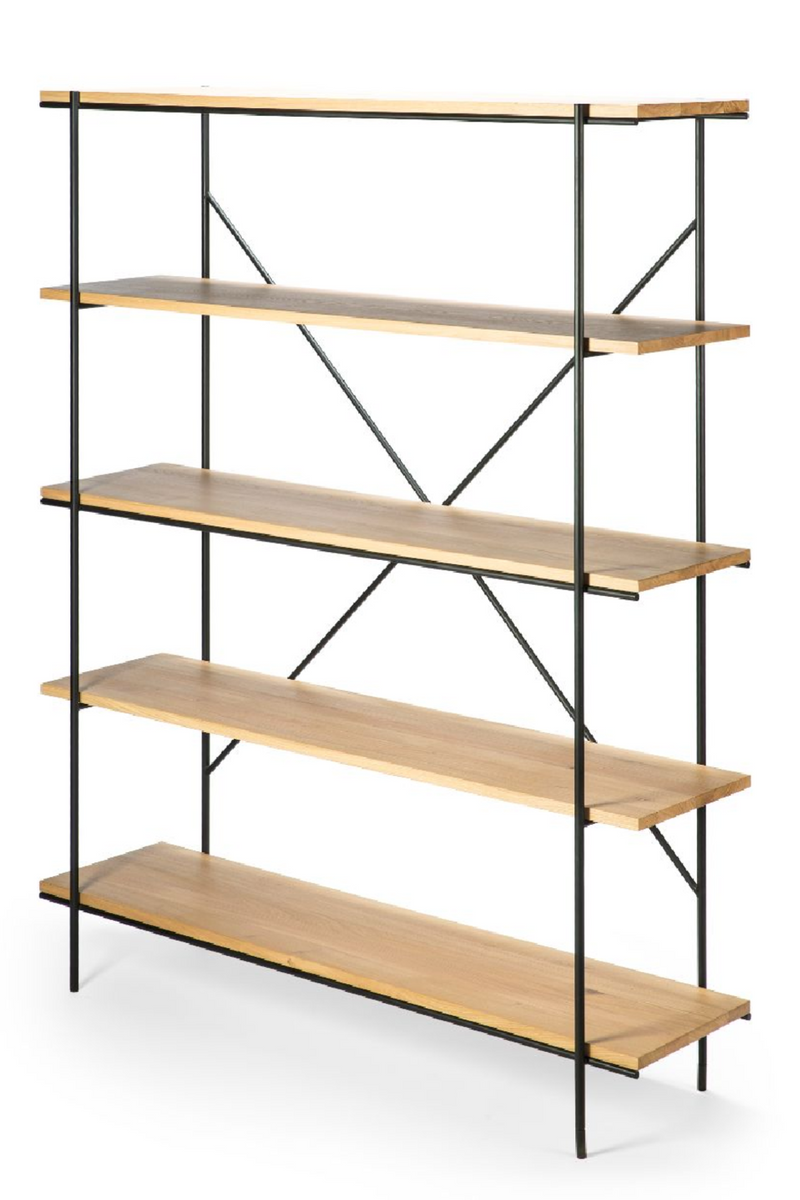 Solid Oak 5-Layer Bookcase | Ethnicraft Rise | Wood Furniture