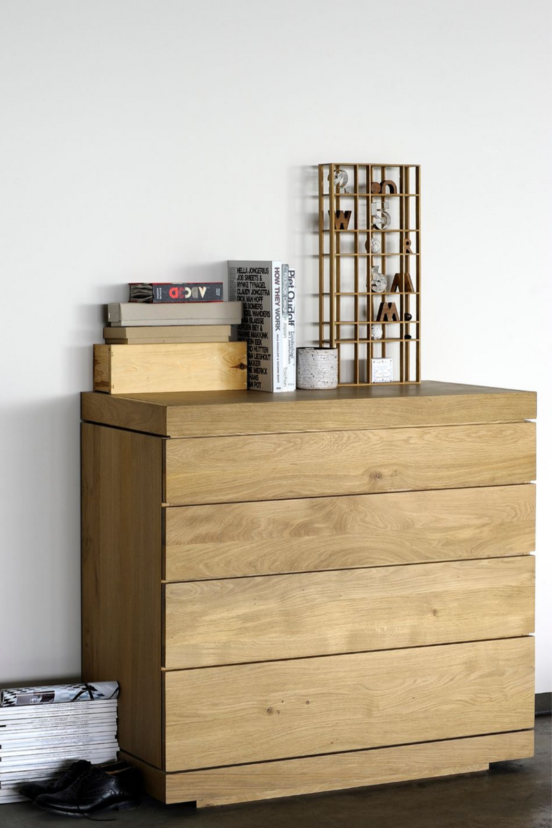 4-Drawer Oiled Oak Dresser | Ethnicraft Burger | Wood Furniture