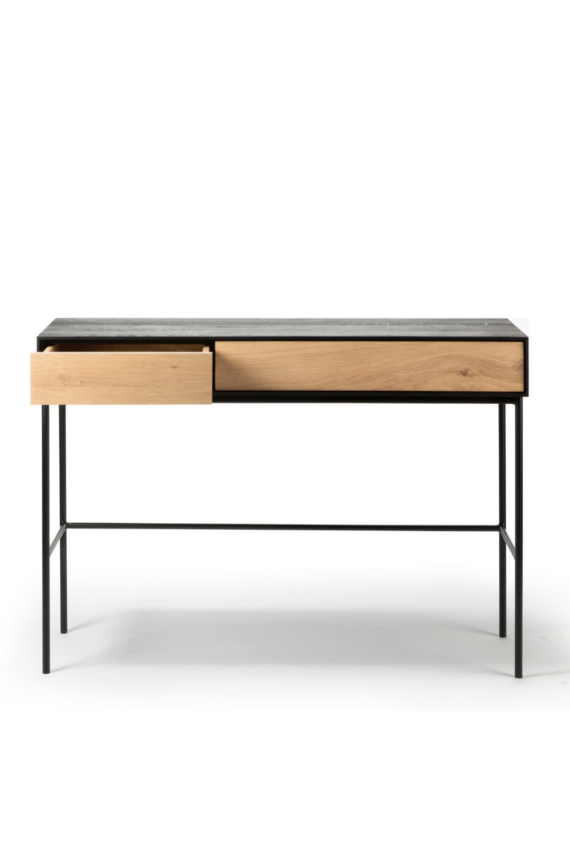 Solid Oak 2-Drawer Desk | Ethnicraft Blackbird | Woodfurniture.com