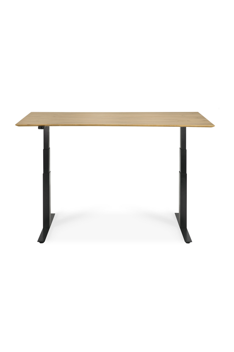 Oak Adjustable Desk L | Ethnicraft Bok | Woodfurniture.com