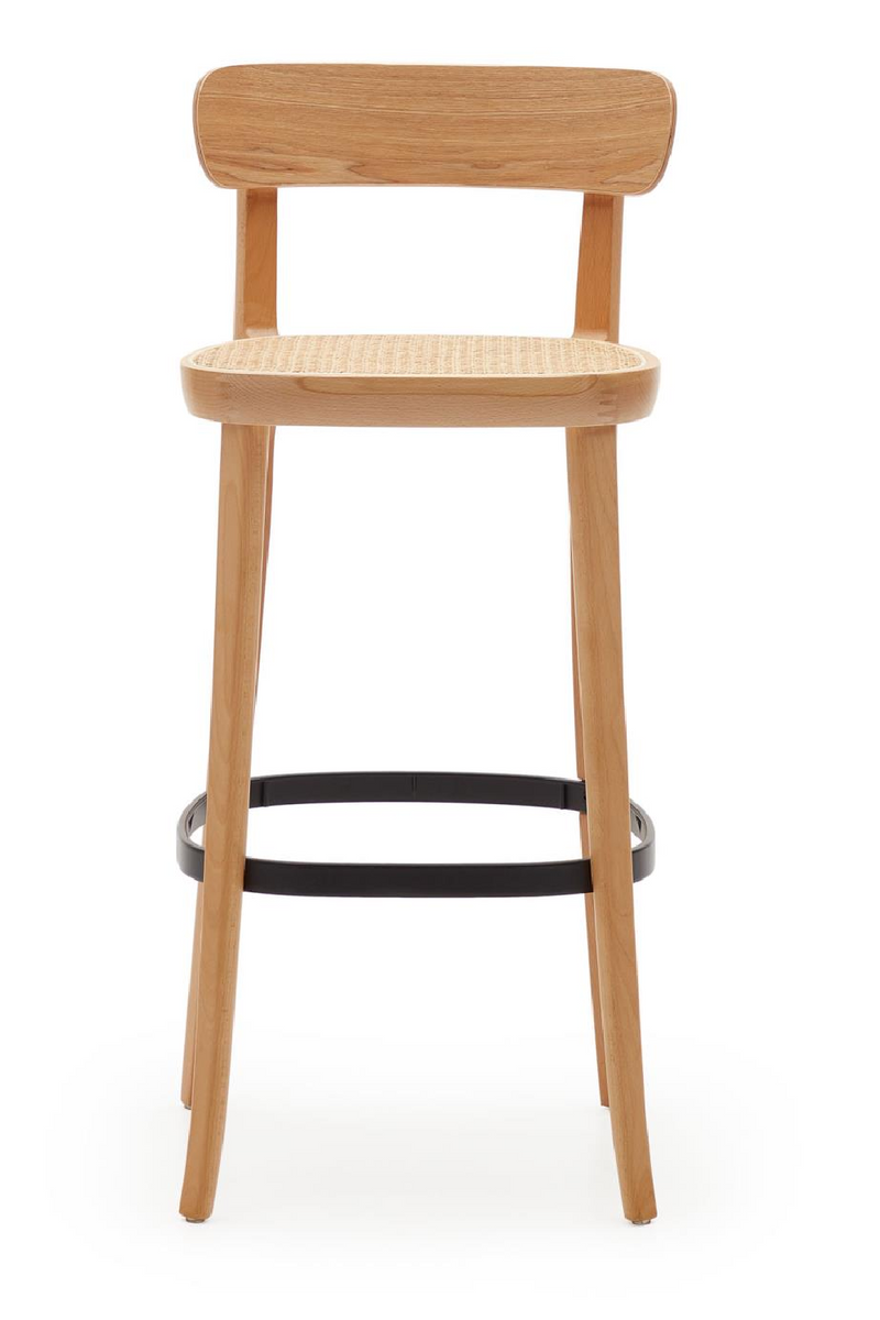 Rattan Seat Bar Stools (2) | La Forma Romane | Woodfurniture.com