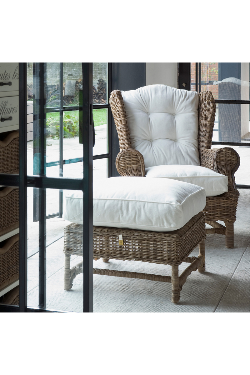 Cushioned Rattan Wing Chair | Rivièra Maison Nicolas | Woodfurniture.com
