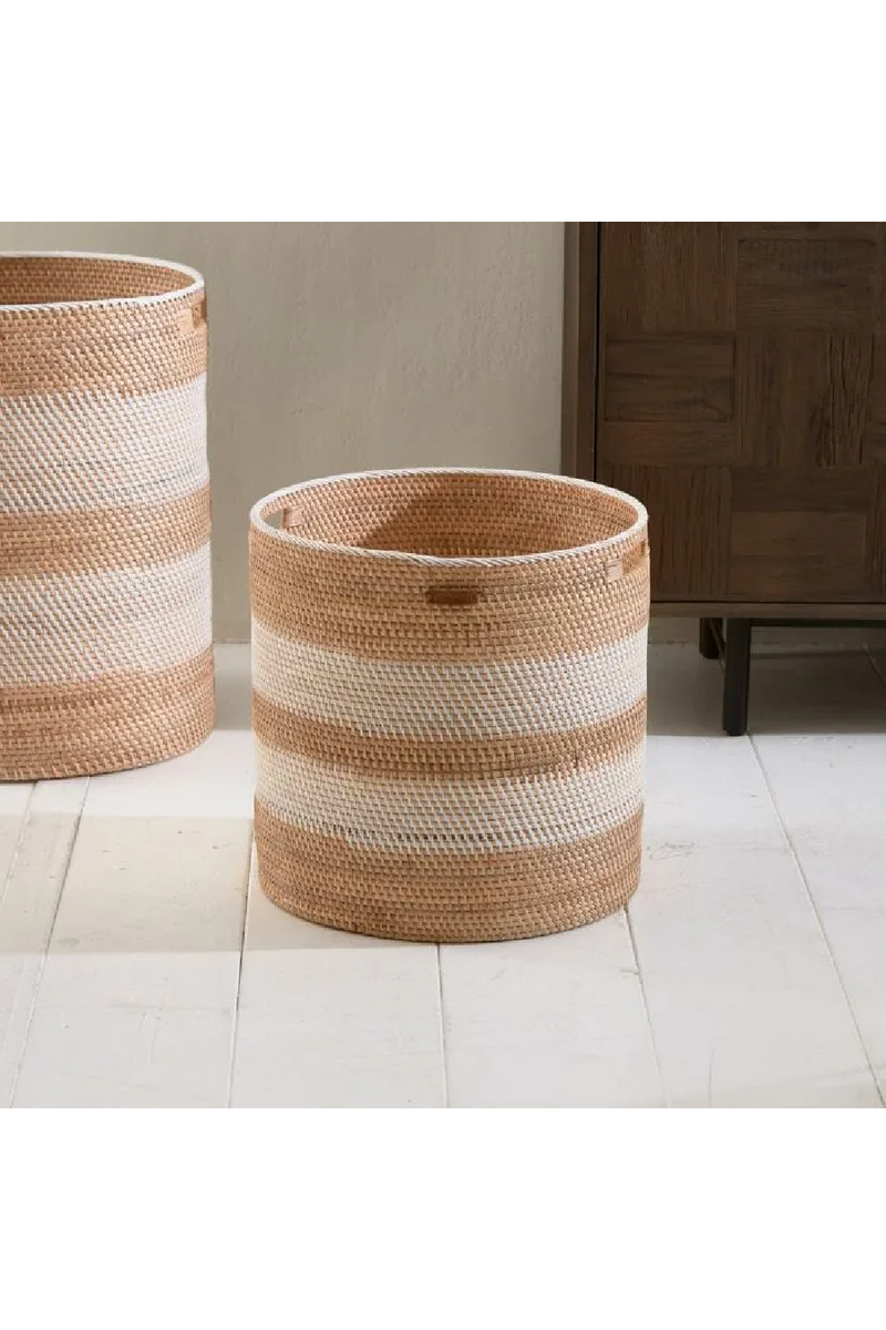 Hand-Woven Rattan Cylindrical Basket | Rivièra Maison Crystal Bay | Woodfurniture.com