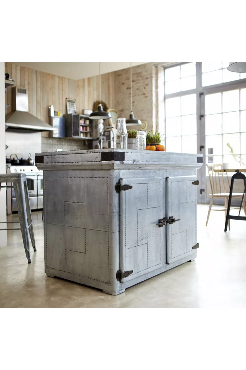 Zinc Industrial Kitchen Cupboard | Tikamoon Toby | Woodfurniture.com