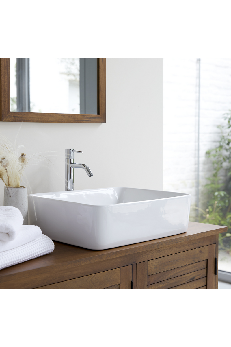 White Ceramic Bathroom Sink | Tikamoon Alexi | Woodfurniture.com