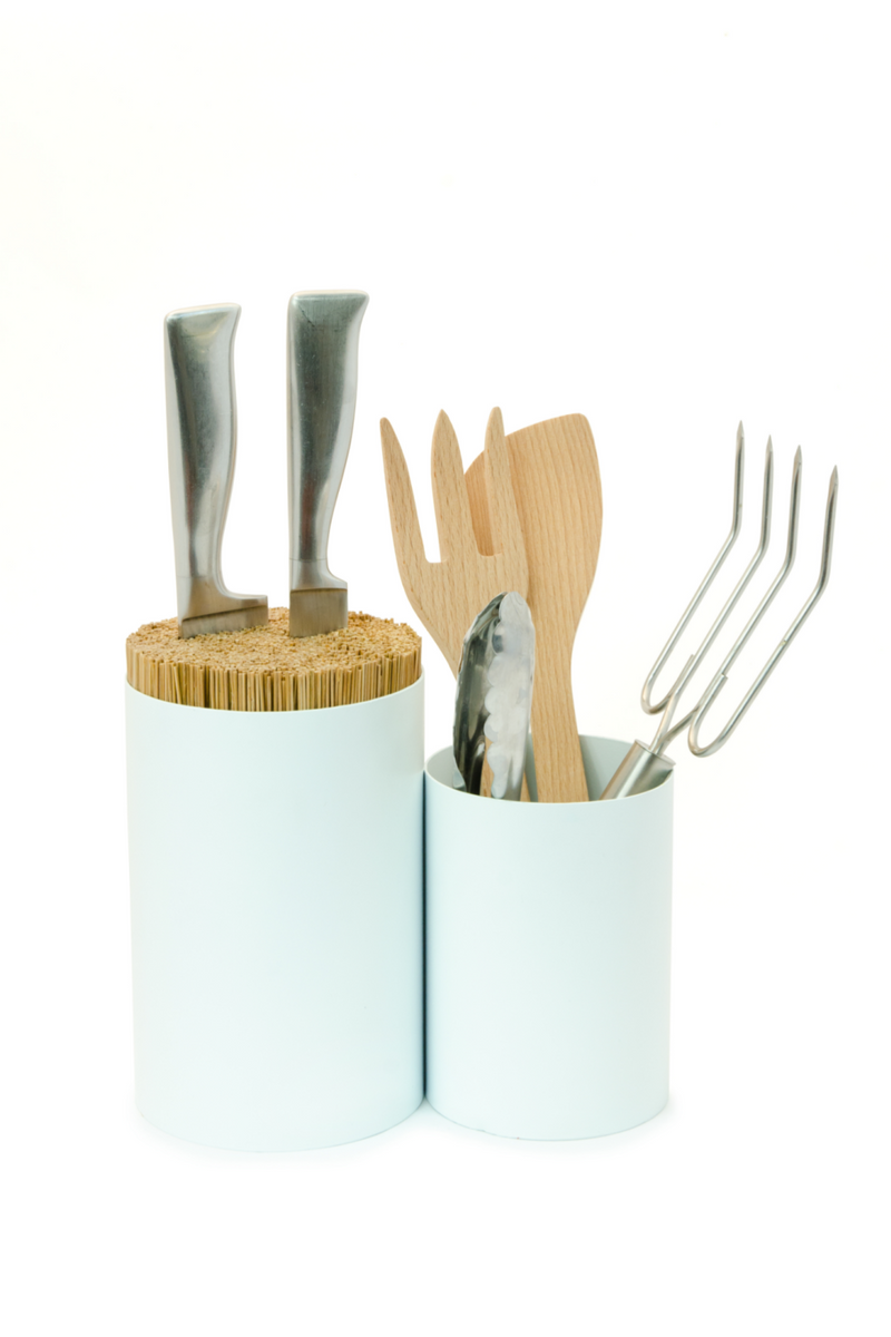 Cylinder Utensils Holder Set | Wireworks Knife & Spoon | Woodfurniture.com