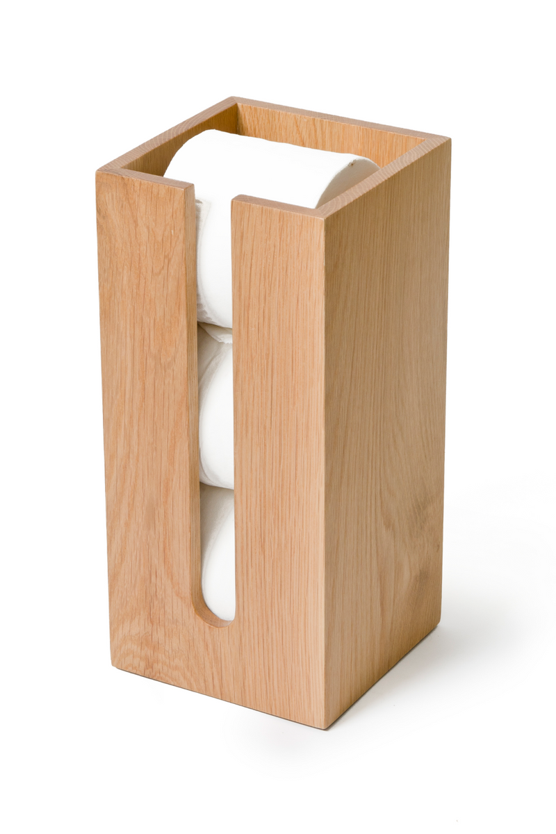 Oak Toilet Paper Storage Organizer | Wireworks Mezza | Woodfurniture.com
