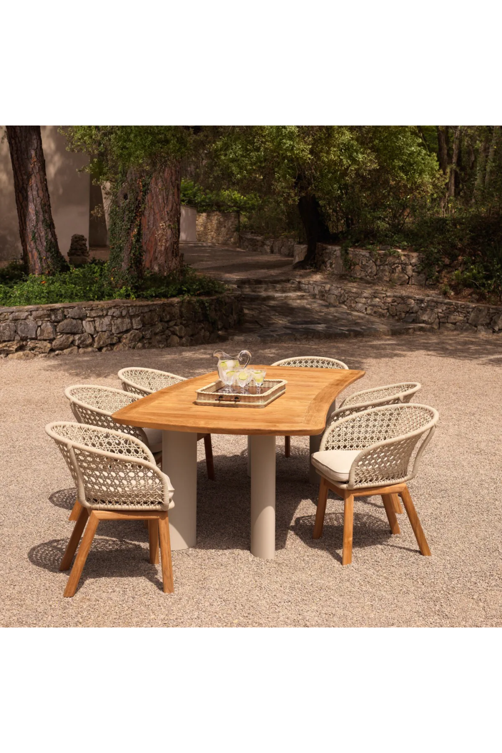 Slatted Teak Outdoor Dining Table | Eichholtz Osario | Woodfurniture.com