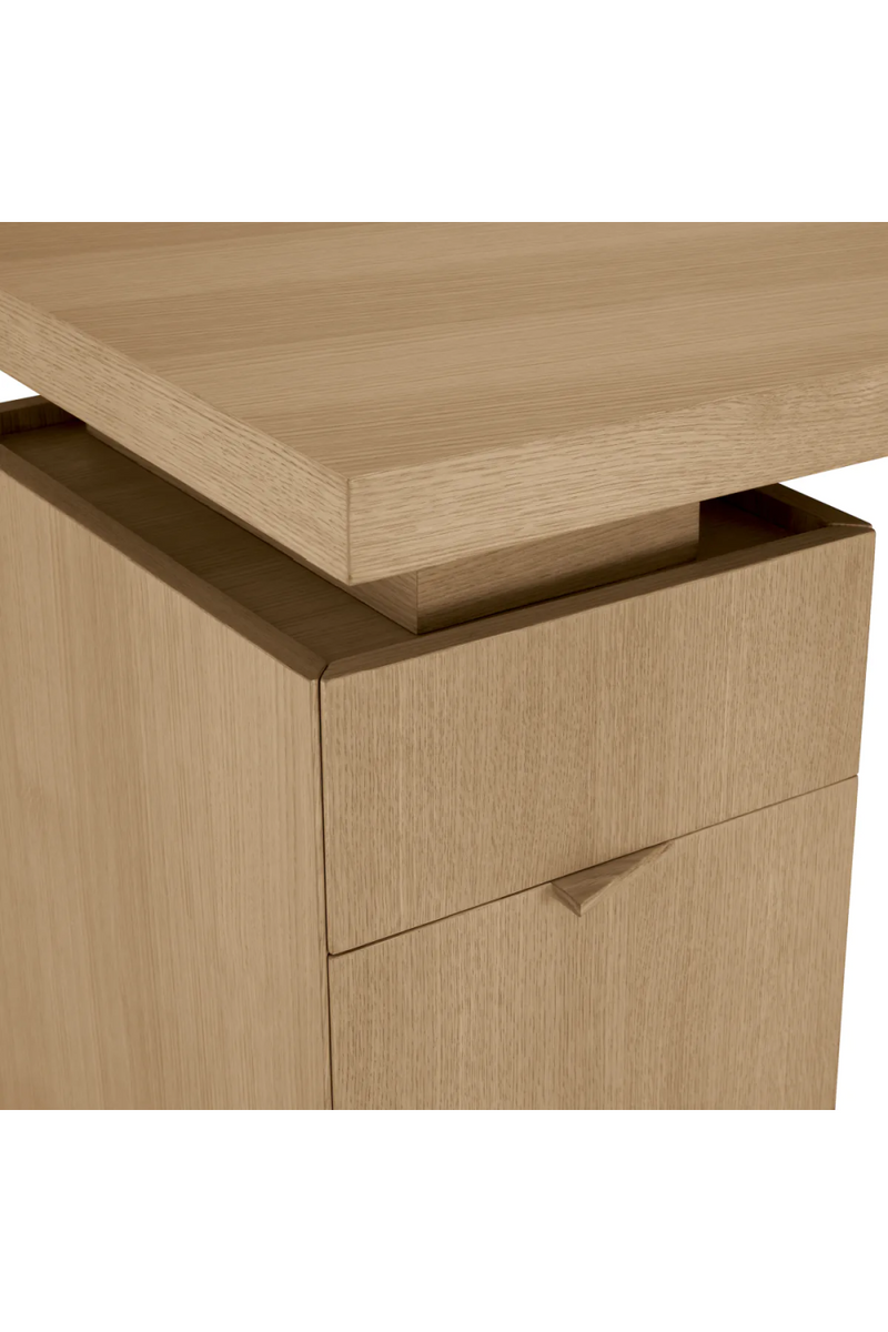 Natural Oak 3-Drawer Desk | Eichholtz Sarah | Woodfurniture.com