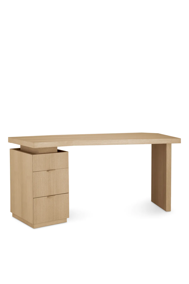 Natural Oak 3-Drawer Desk | Eichholtz Sarah | Woodfurniture.com