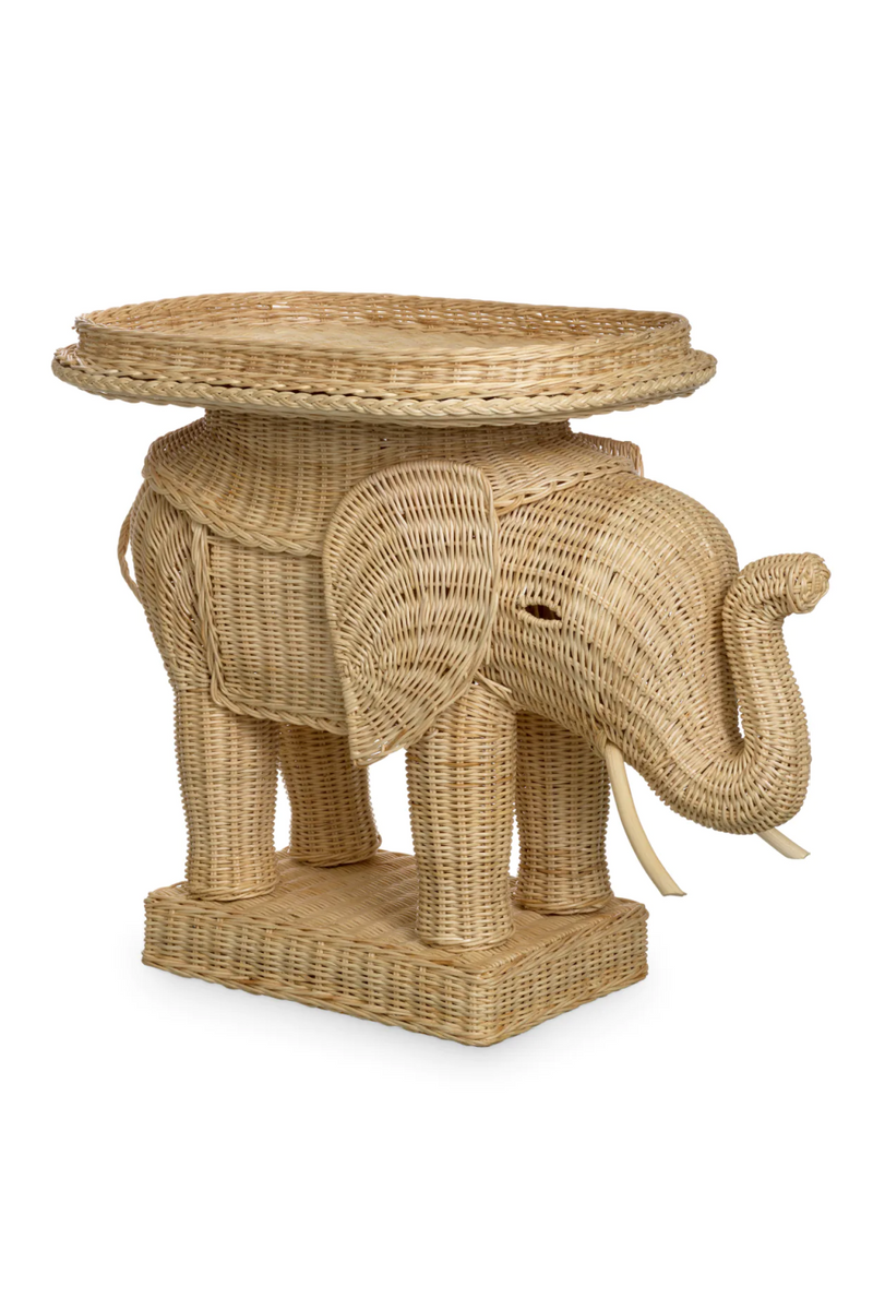 Rattan Sculptural Side Table | Eichholtz Elephant | Woodfurniture.com