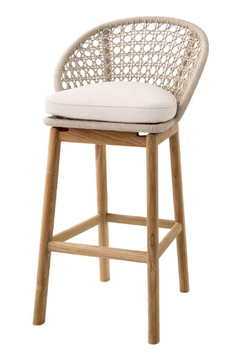 Cream Weave Outdoor Counter Stool | Eichholtz Trinity | Woodfurniture.com