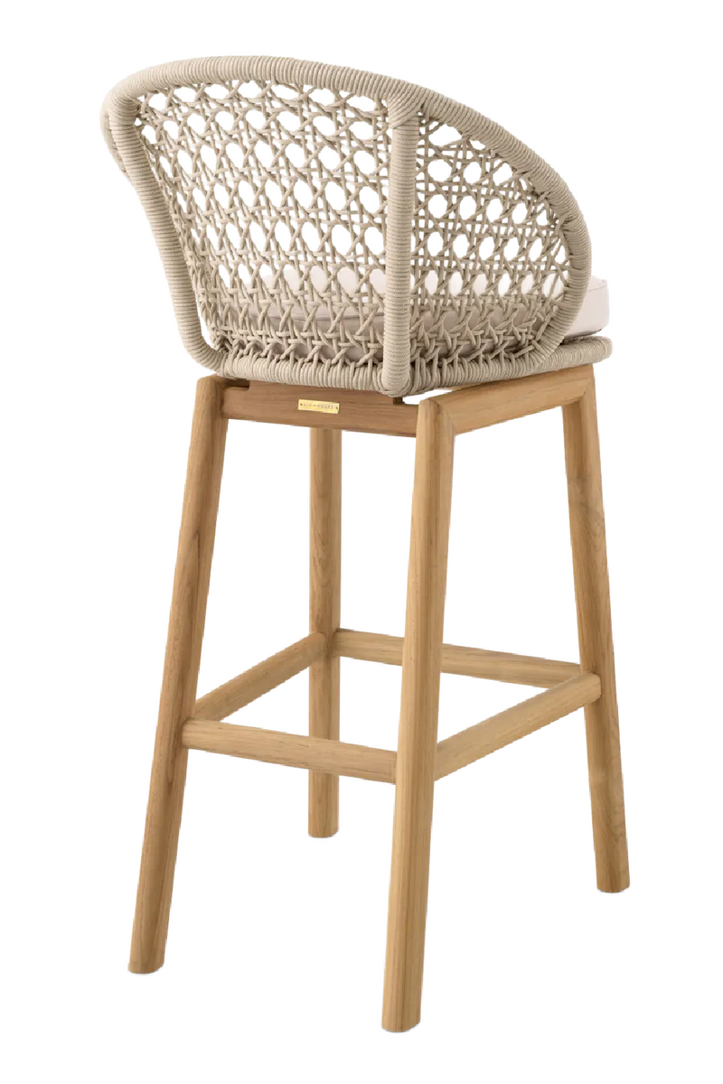 Cream Weave Outdoor Bar Stool | Eichholtz Trinity | Woodfurniture.com