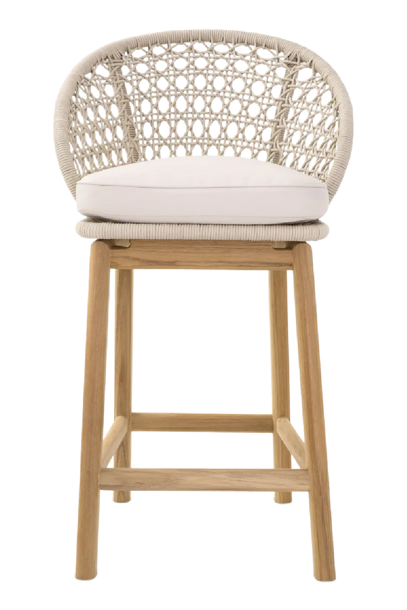 Cream Weave Outdoor Counter Stool | Eichholtz Trinity | Woodfurniture.com