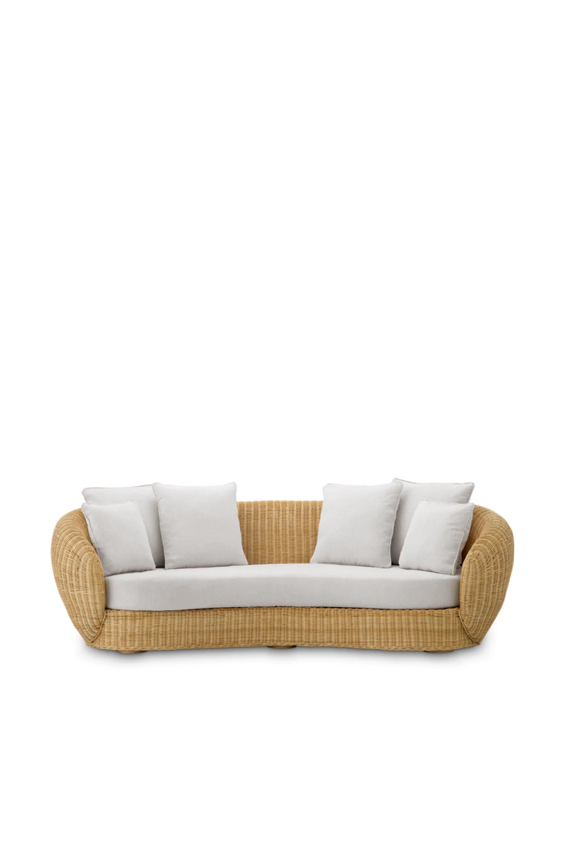 Curved Natural Rattan Sofa | Eichholtz Rafael | Woodfurniture.com