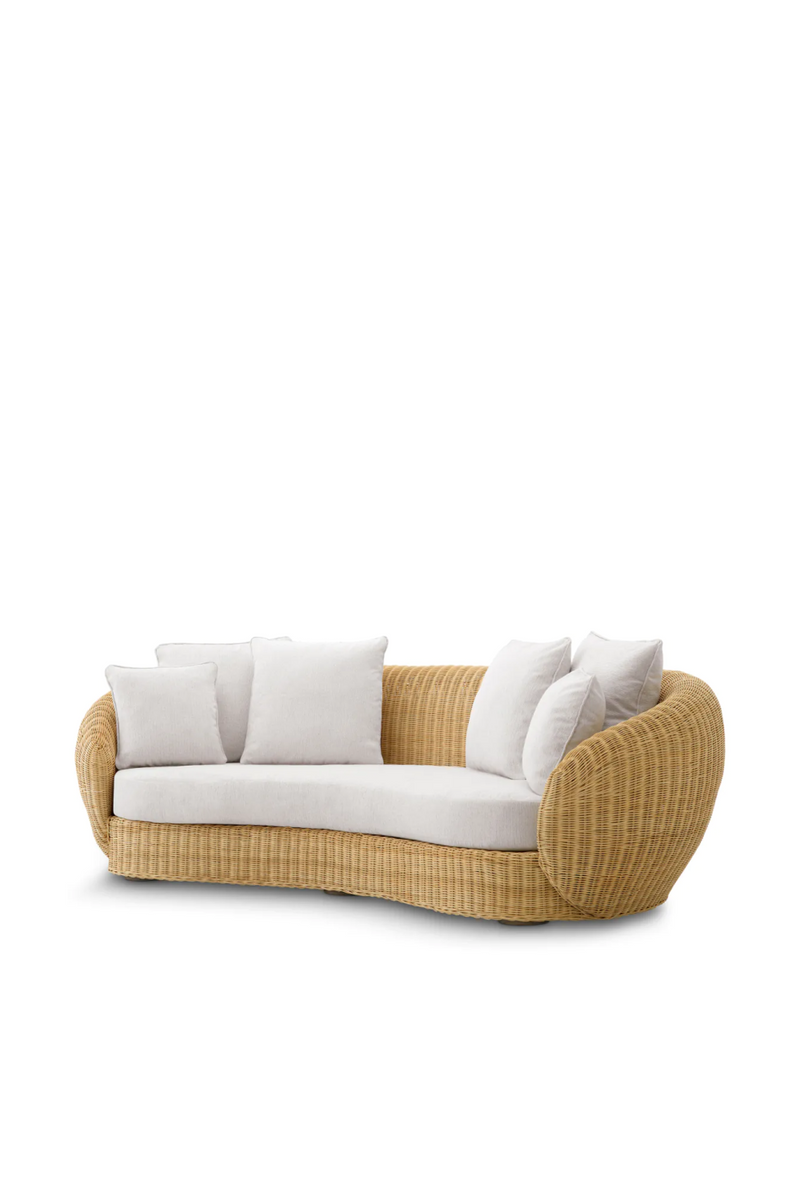 Curved Natural Rattan Sofa | Eichholtz Rafael | Woodfurniture.com