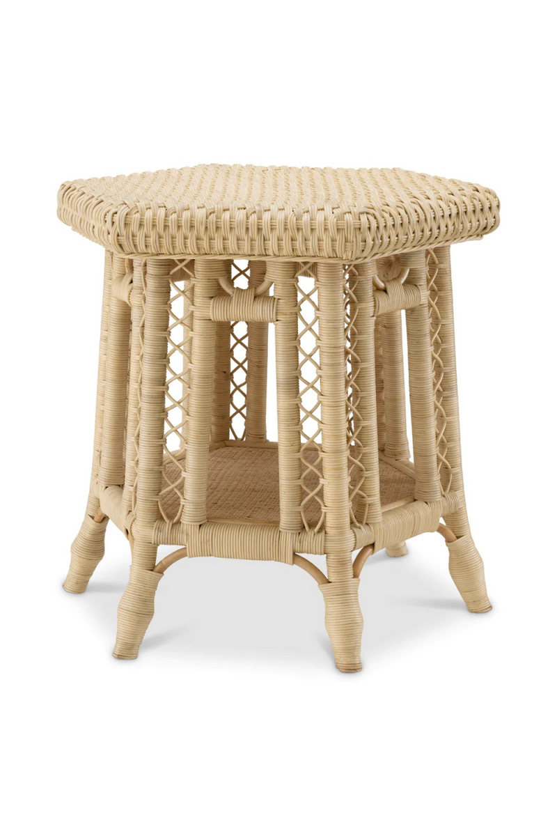 Hexagonal Rattan Side Table | Eichholtz Saba | Woodfurniture.com