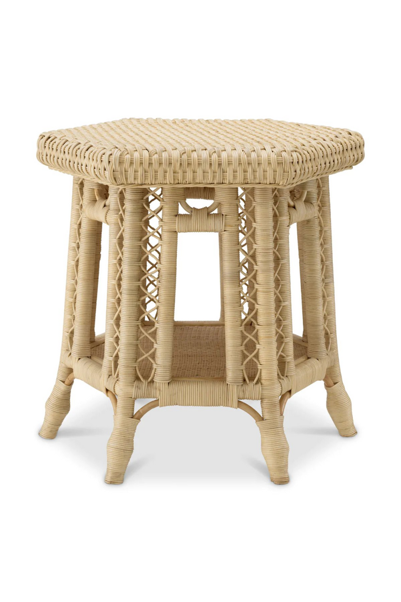 Hexagonal Rattan Side Table | Eichholtz Saba | Woodfurniture.com