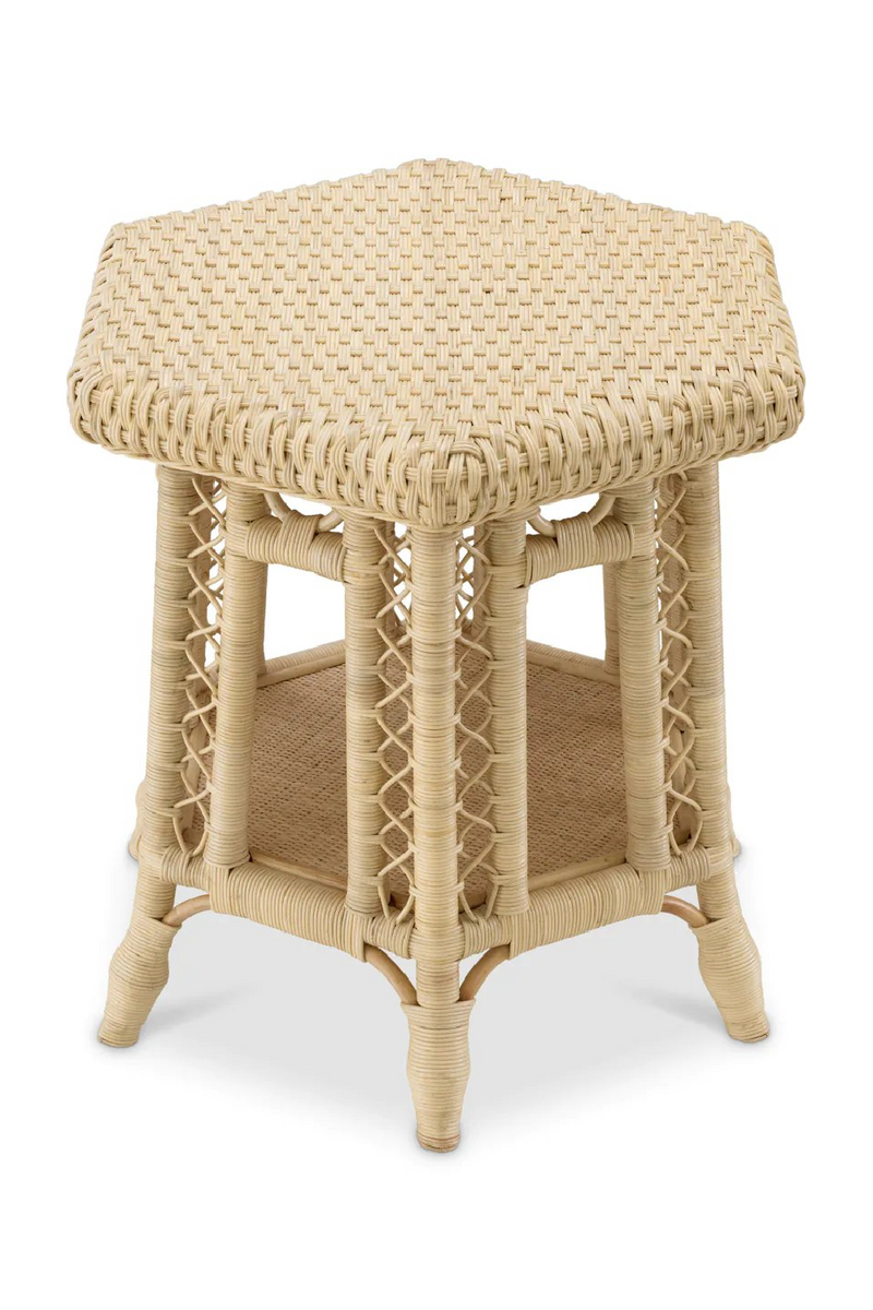 Hexagonal Rattan Side Table | Eichholtz Saba | Woodfurniture.com