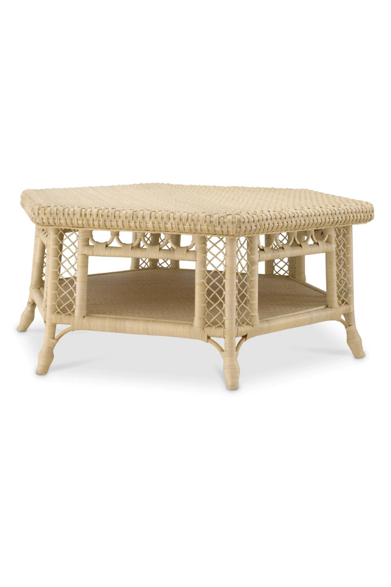 Hexagonal Rattan Coffee Table | Eichholtz Saba | Woodfurniture.com