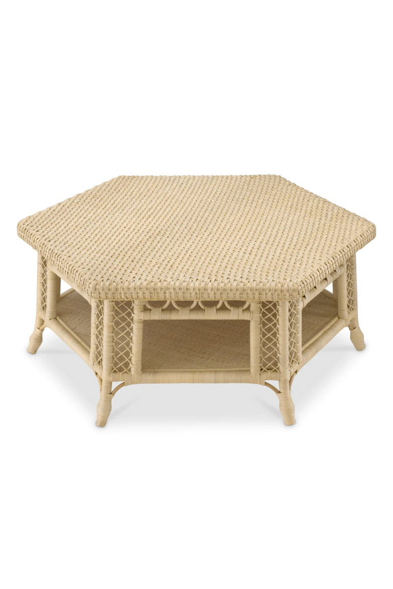 Hexagonal Rattan Coffee Table | Eichholtz Saba | Woodfurniture.com