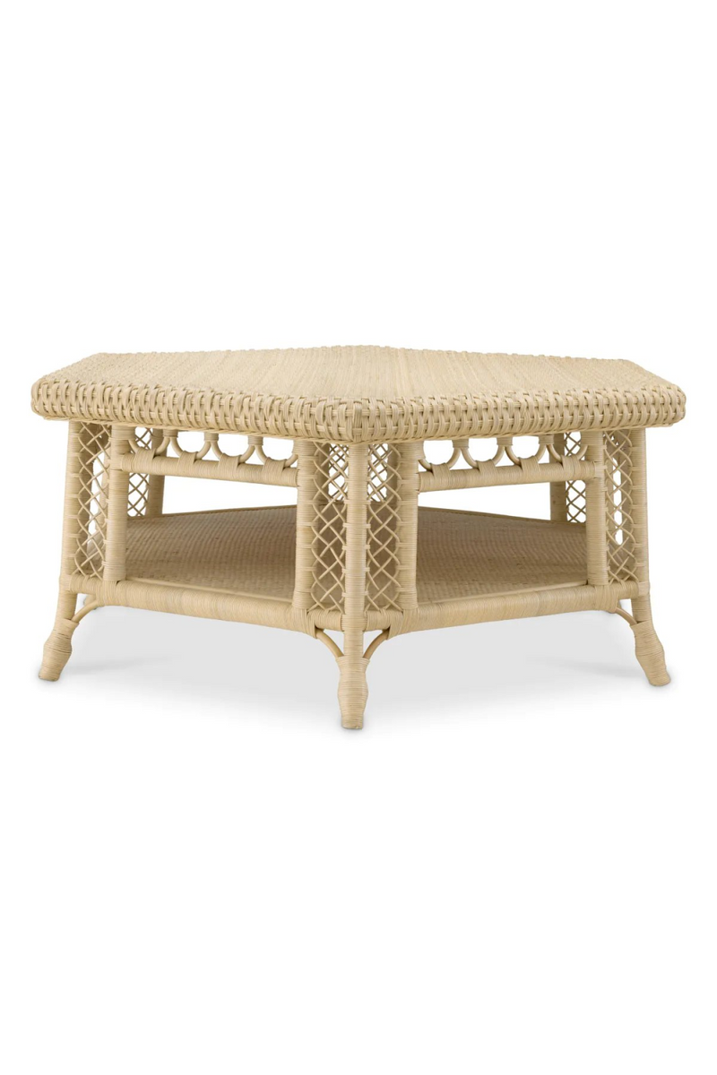 Hexagonal Rattan Coffee Table | Eichholtz Saba | Woodfurniture.com