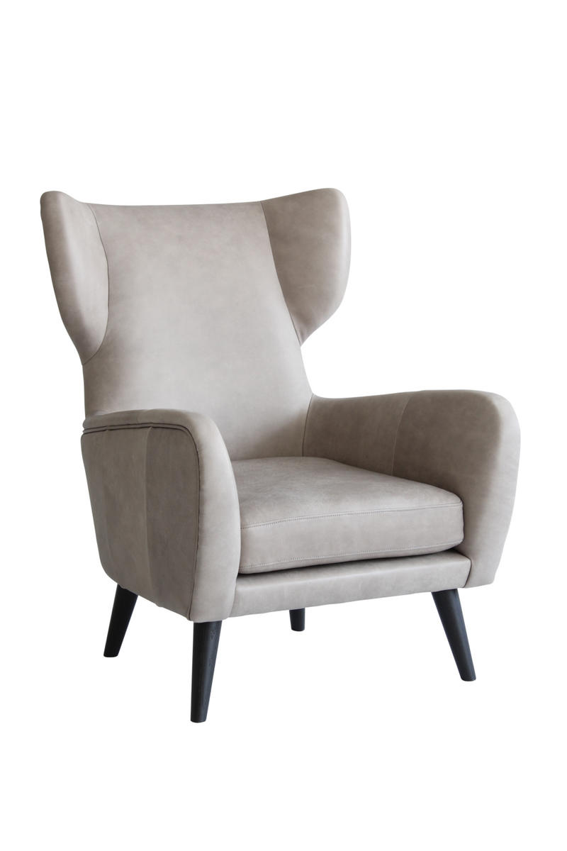 Gray Leather Winged Lounge Chair | Andrew Martin Felix | Oroatrade.com