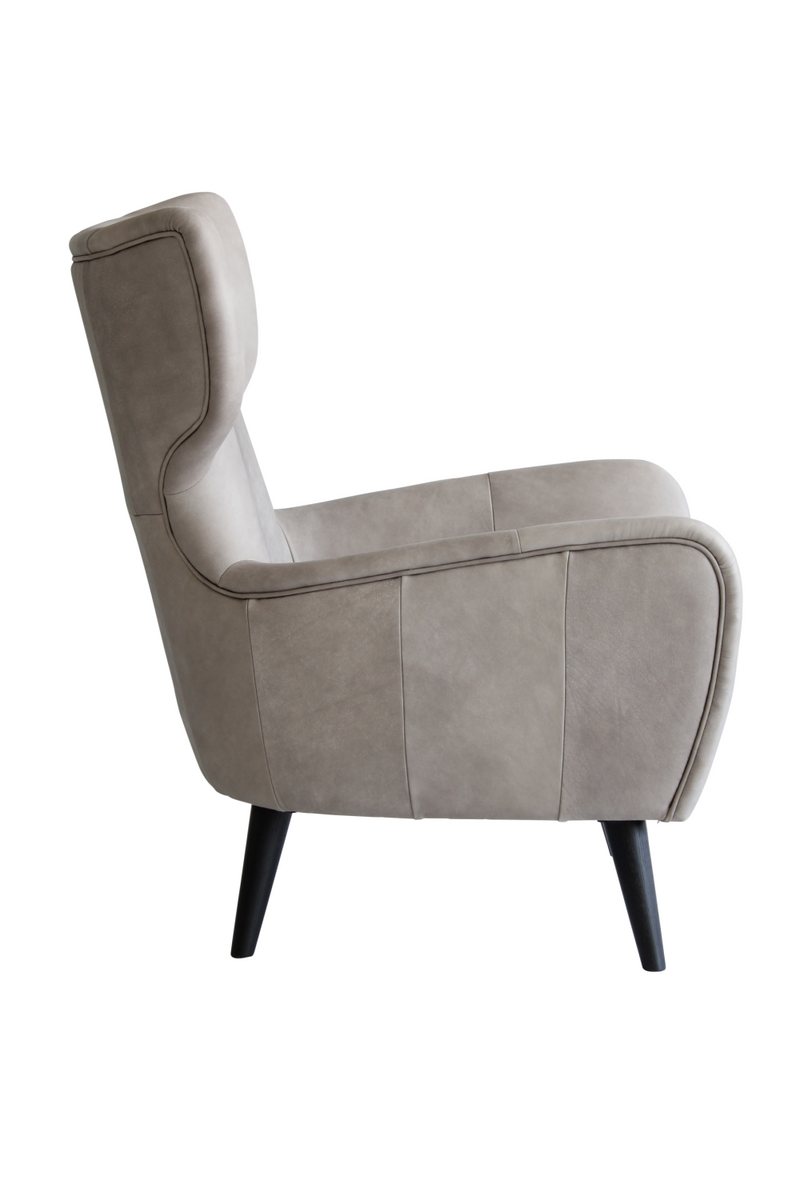 Gray Leather Winged Lounge Chair | Andrew Martin Felix | Oroatrade.com