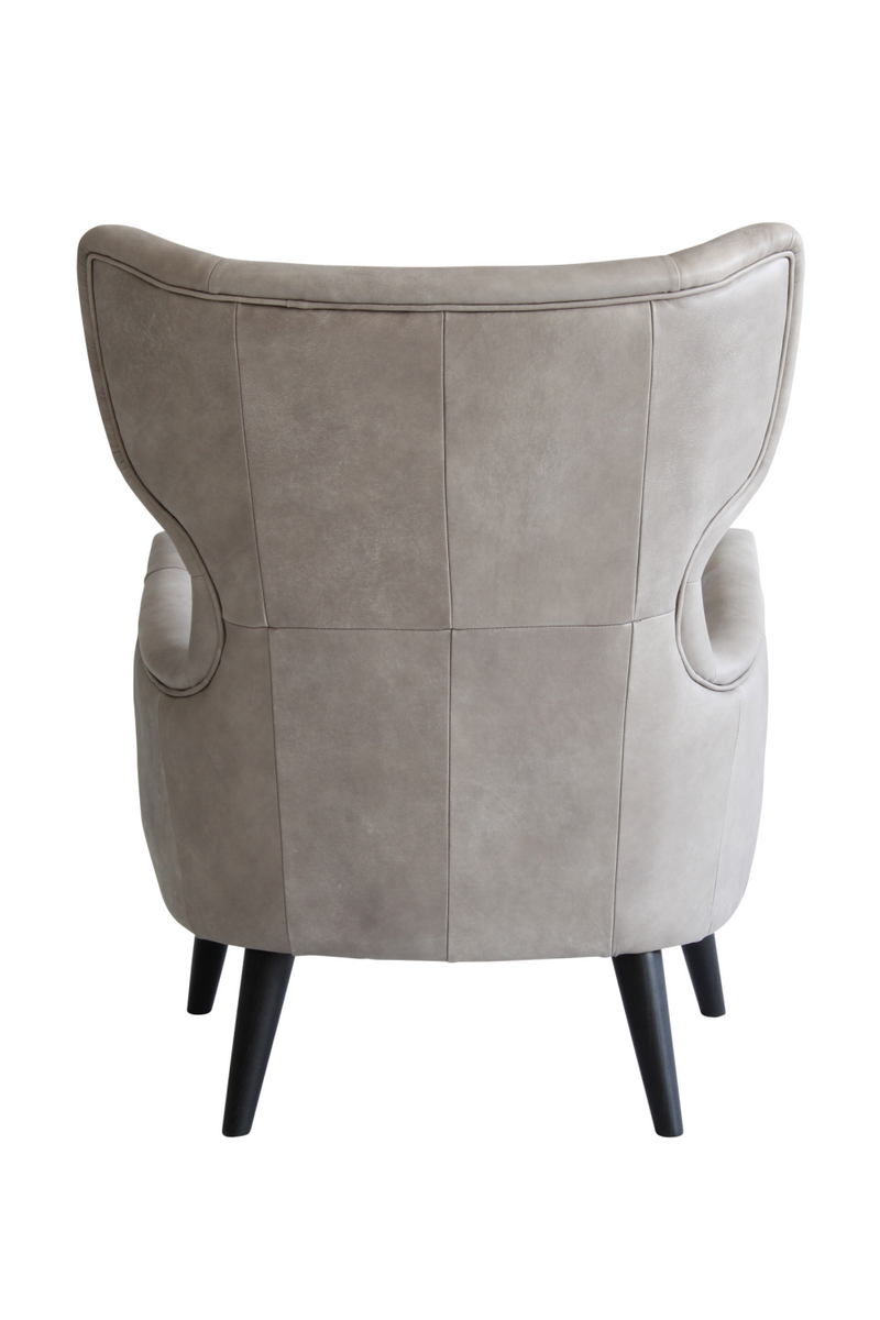 Gray Leather Winged Lounge Chair | Andrew Martin Felix | Oroatrade.com