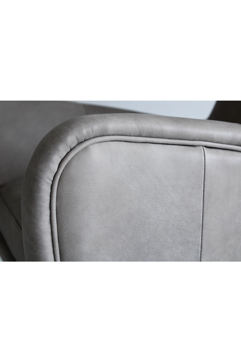 Gray Leather Winged Lounge Chair | Andrew Martin Felix | Oroatrade.com